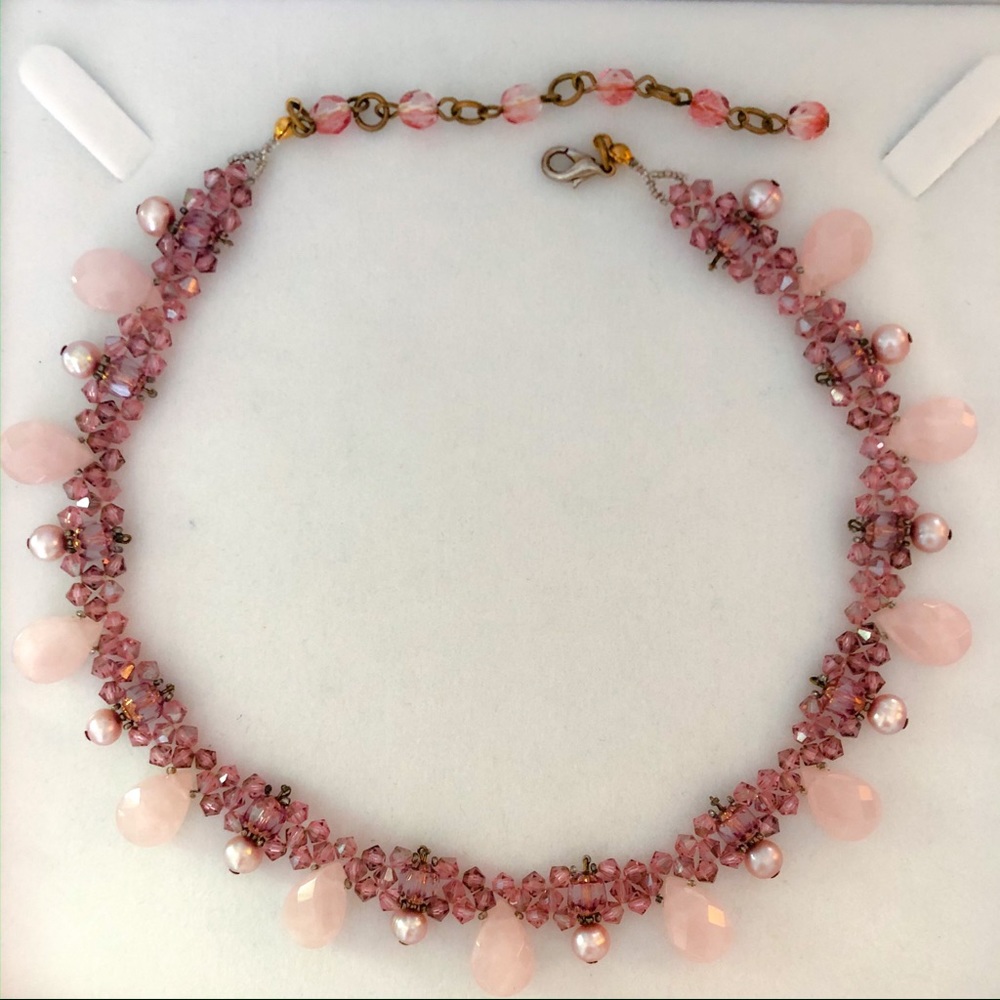 pink crystal necklace